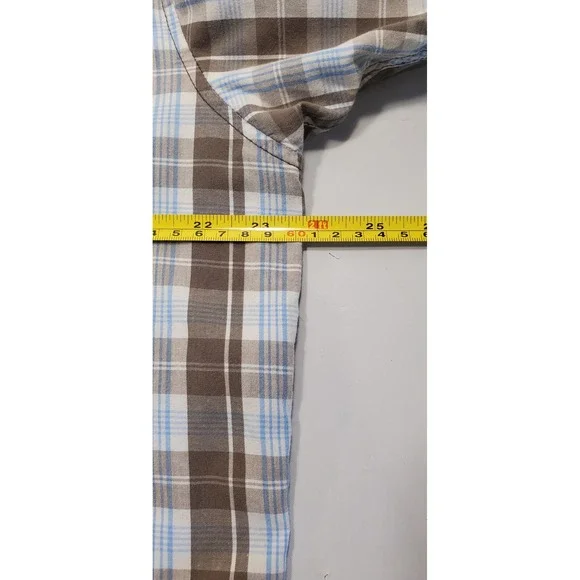 Seven Virtues of Man Mens XXL Plaid Western pearl Snap Short Sleeve Shirt - Picture 3 of 10